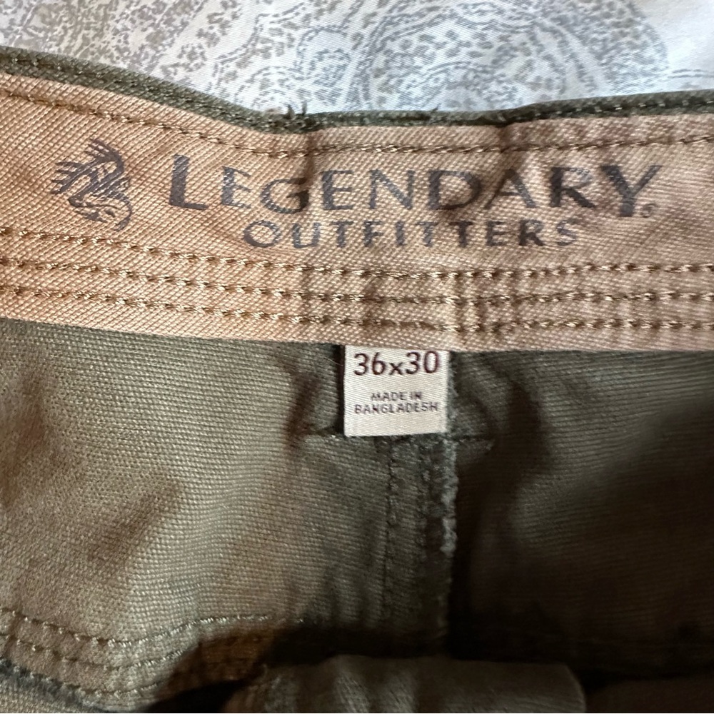 Legendary Whitetails Men’s Olive Green Outdoor Work Durable Canvas Chinos-36x30 - Picture 2 of 10